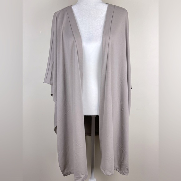 Yana K | Milan Open Front Comfy Lagenlook French Terry Cardigan Mocha | OS - Picture 4 of 13